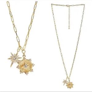 Jennifer Miller Starburst Gold Necklace with Star Charm Accents